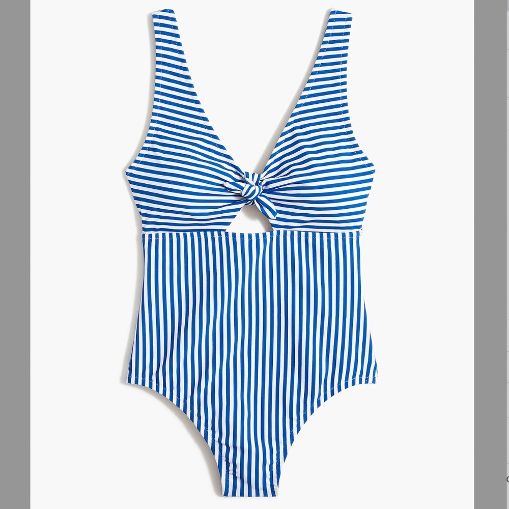 NWT Striped one-piece cutout swimsuit with bow